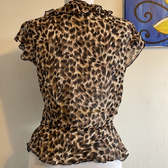 Warehouse 100% silk leopard blouse NBW new - Picture 3 of 6